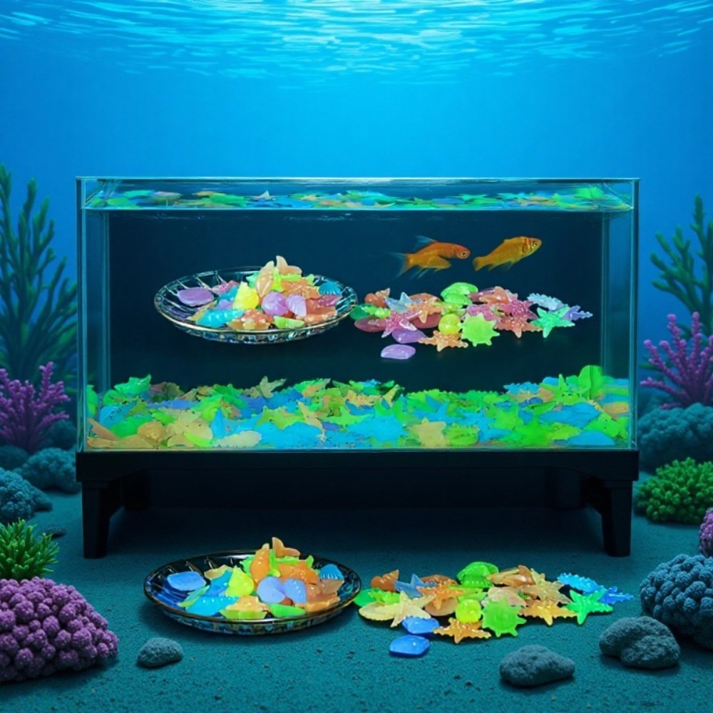 Aquarium Fish Store - Batu Laut Bercahaya, Cangkang Kerang Fluoresen,