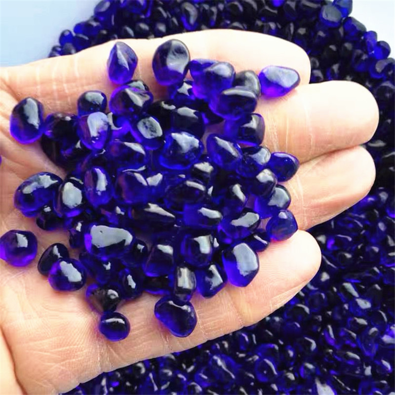 Aquarium Fish Colour - 1000G Kaca Biru Kerikil Berwarna Glaze