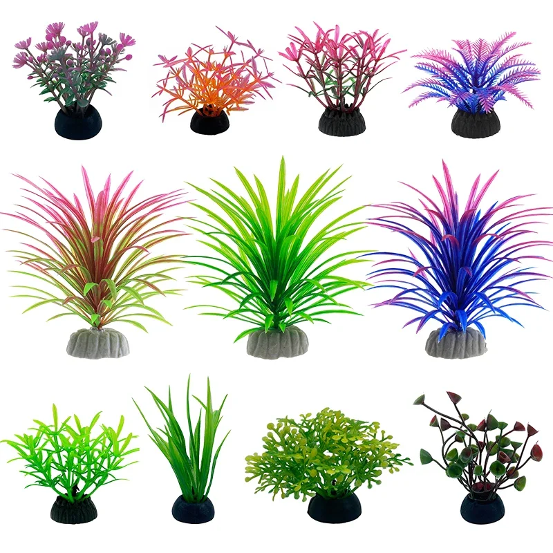 Aquarium Fish Games - PVC simulasi dekoratif akuarium daun buatan