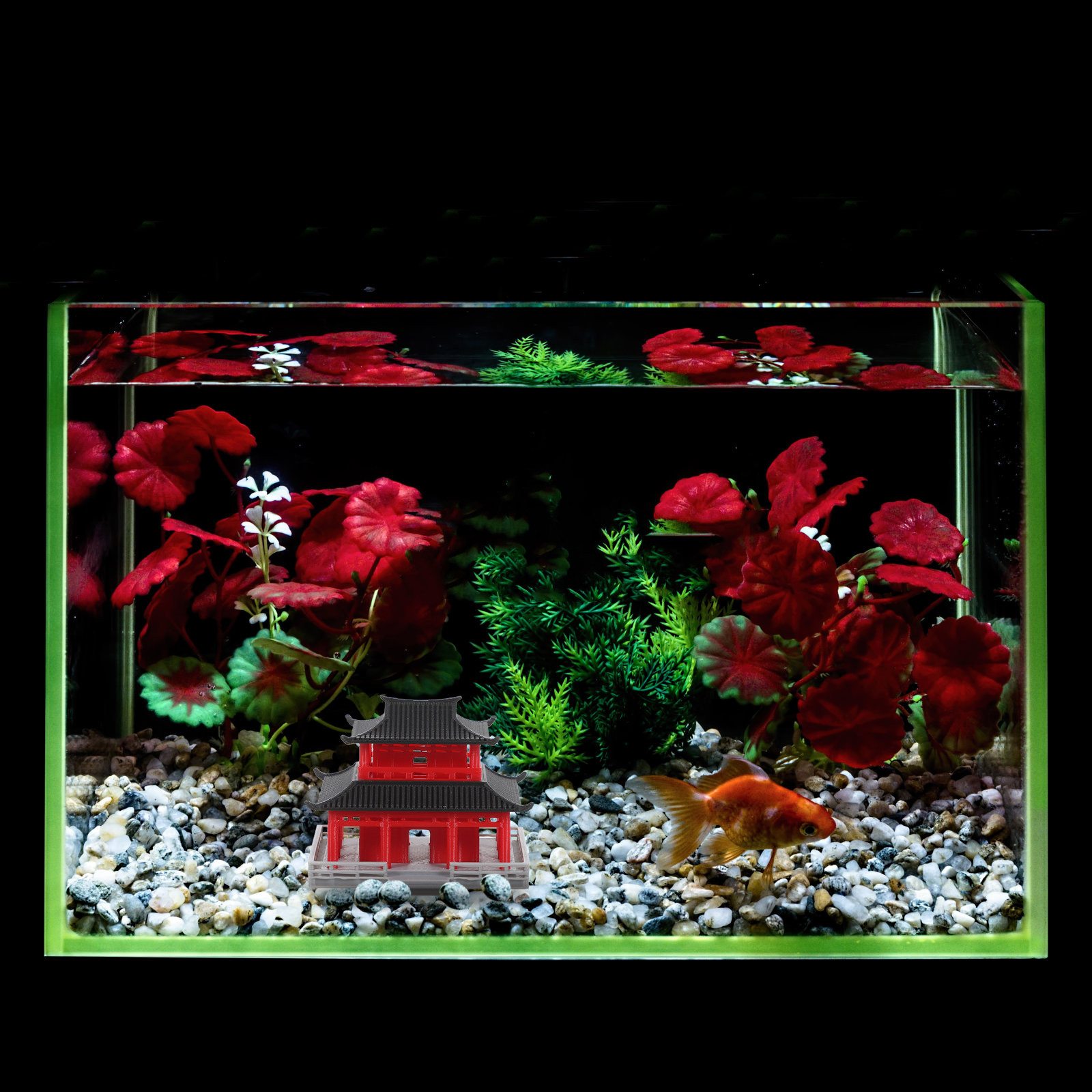 Paviliun Mini Pagoda Arsitektu - Fish Toy In Aquarium ulasan dan harga