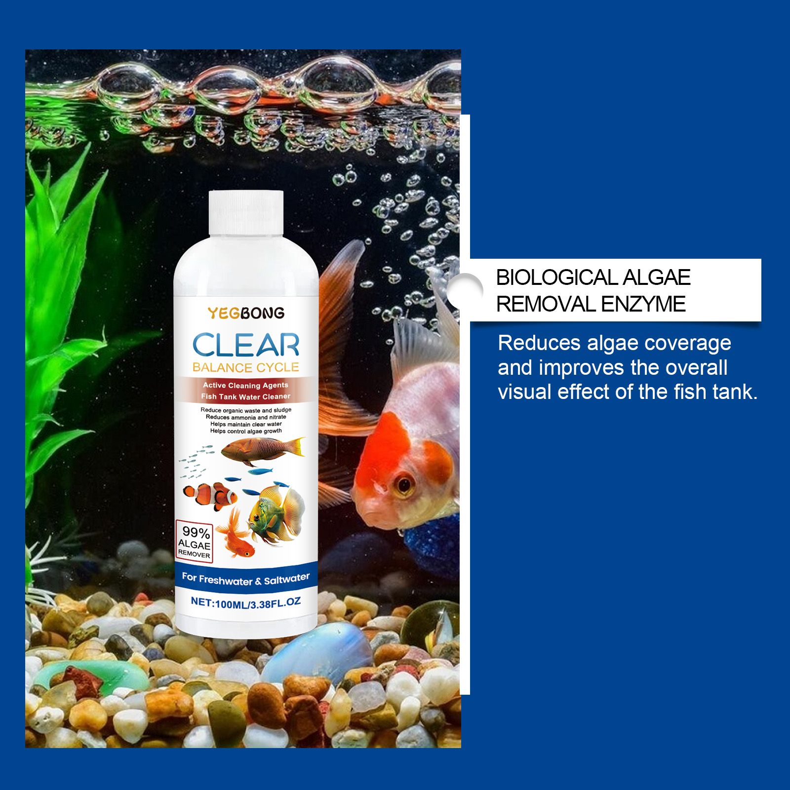Klarifikasi Air Akuarium 100Ml - Aquarium Fish Waste Collector ulasan dan harga