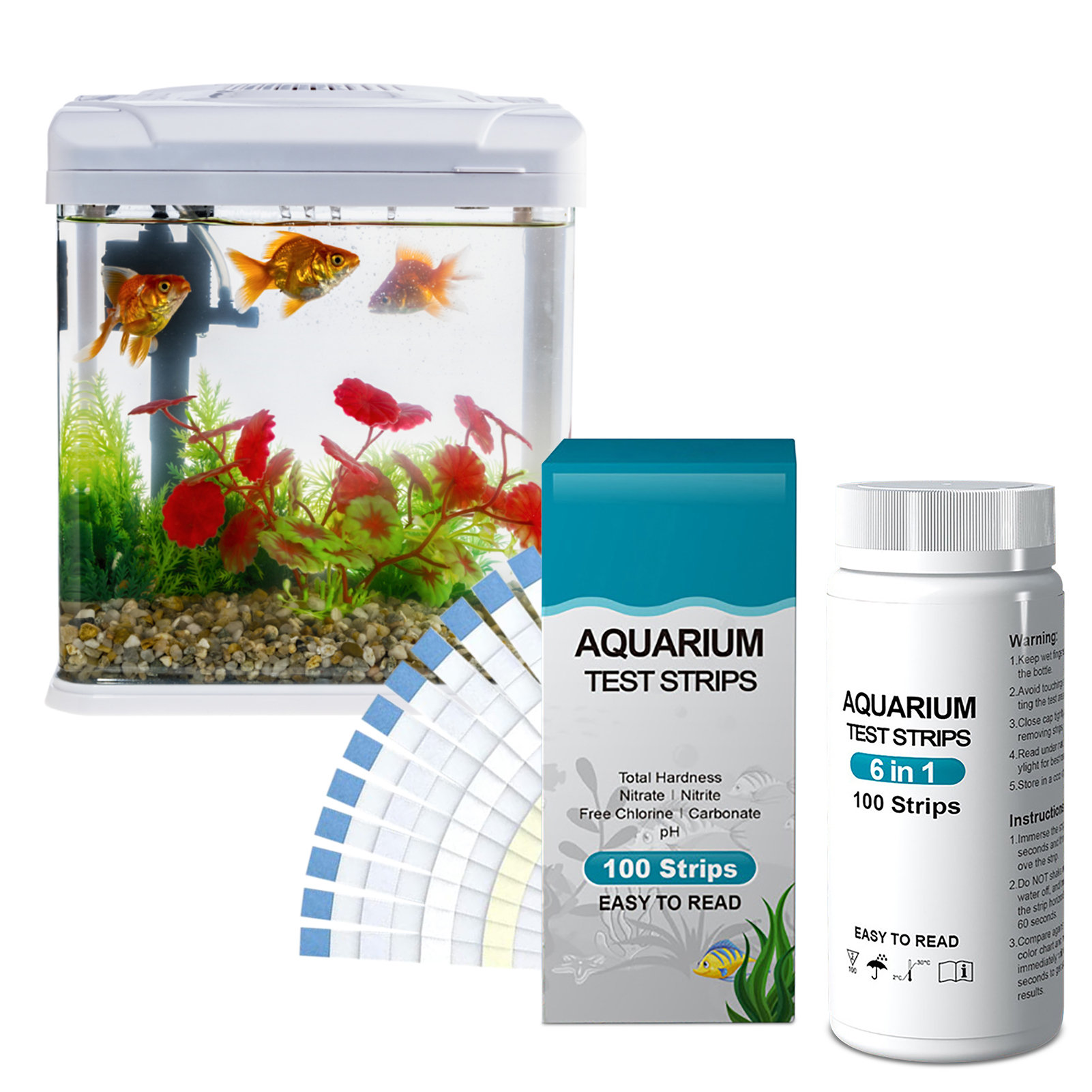100 Buah 6-In-1 Kit Strip Tes  - Aquarium Fish In Pond ulasan dan harga