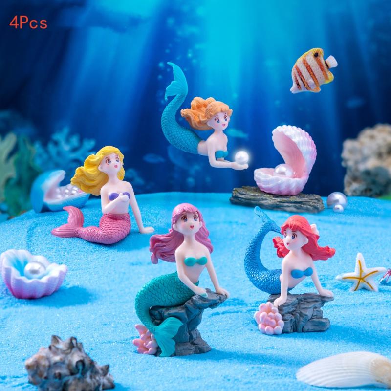 4 Buah Patung Miniatur Hiasan  - Fish Toy In Aquarium ulasan dan harga