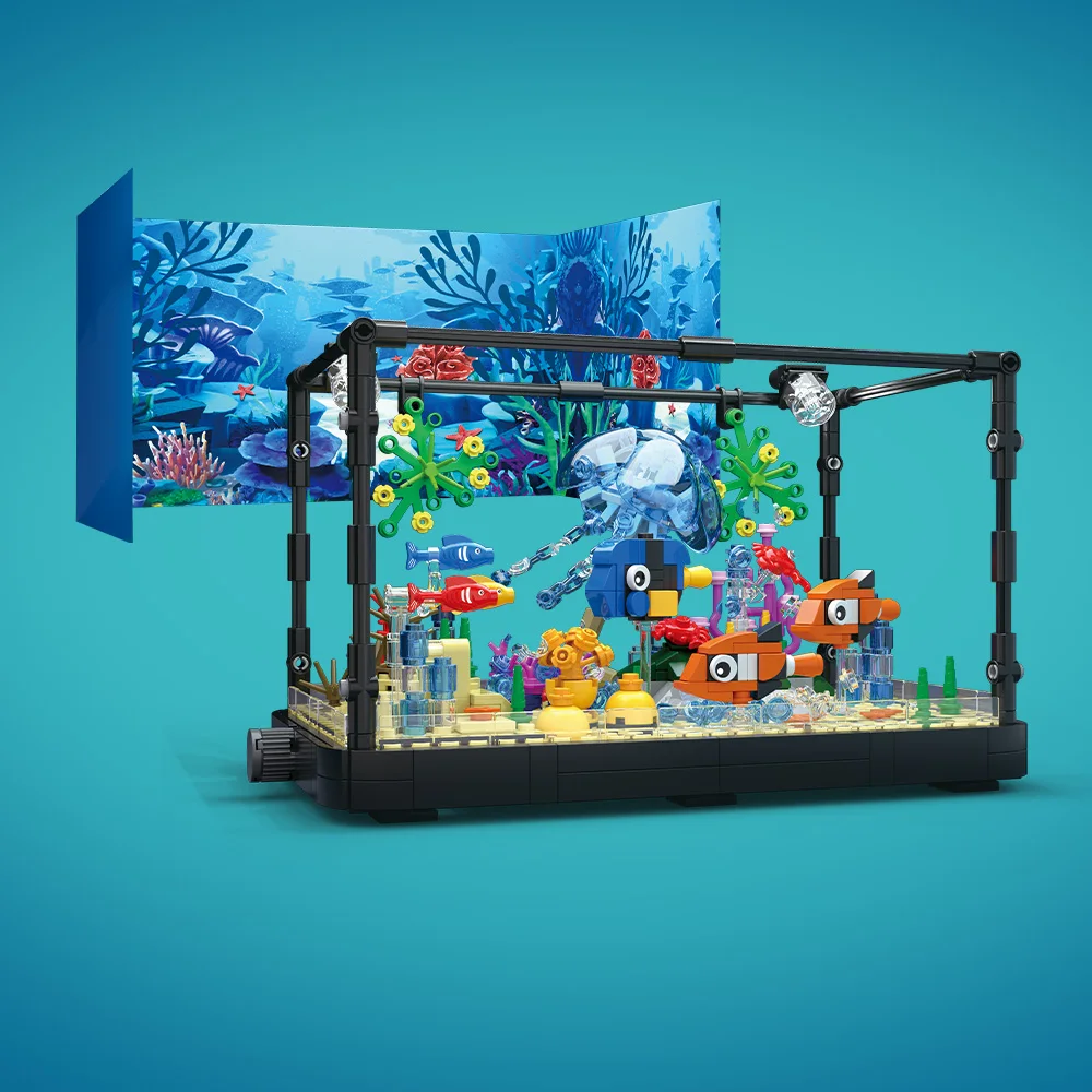 Set Blok Bangunan Akuarium den - Fish Toy In Aquarium ulasan dan harga