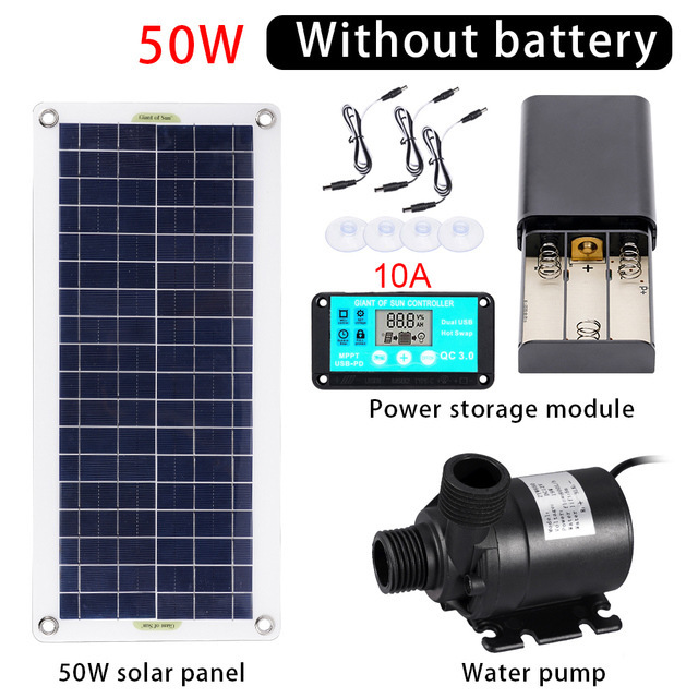 Set Pompa Air Tenaga Surya 50W - Aquarium Fish In Pond ulasan dan harga
