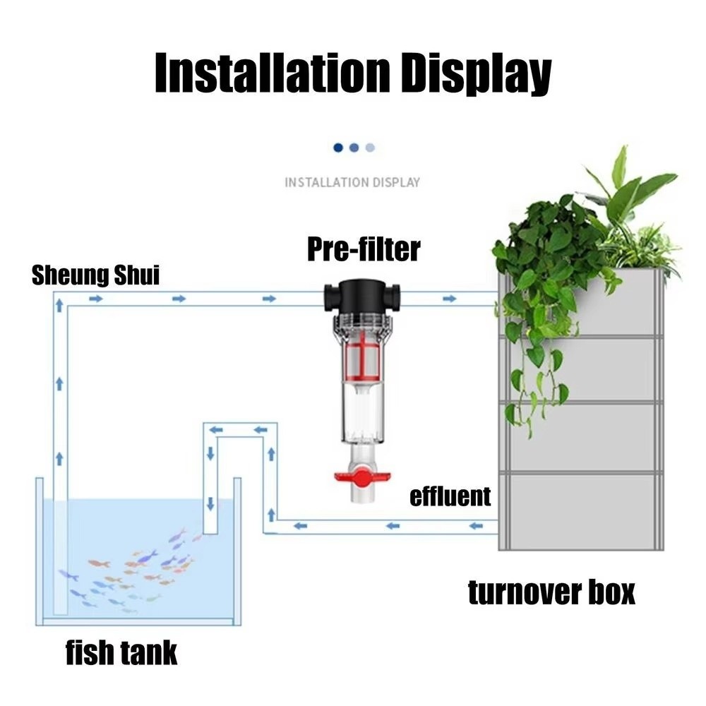 1/2 3/4 Pemisah Kotoran Akuari - Aquarium Fish Waste Collector ulasan dan harga