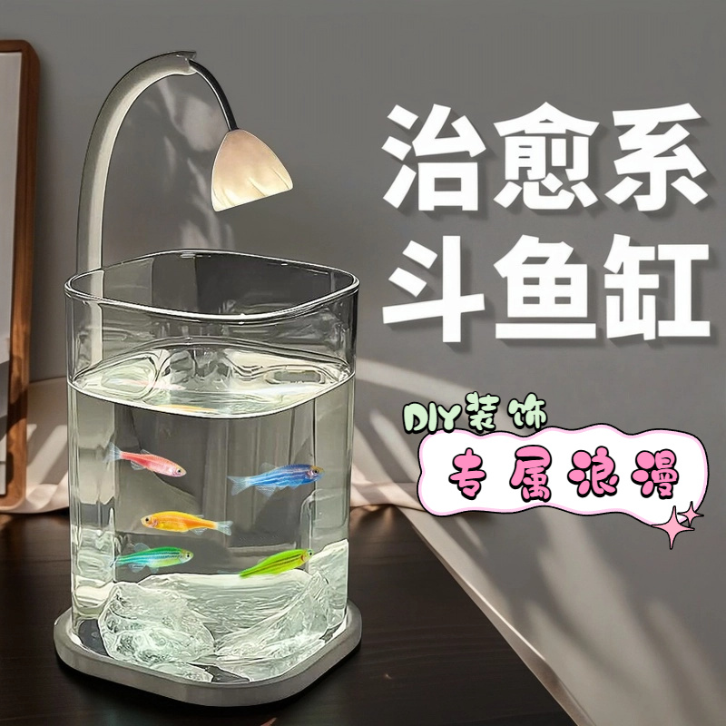 Akuarium Mini Ikan Cupang Kaca - Fish Toy In Aquarium ulasan dan harga