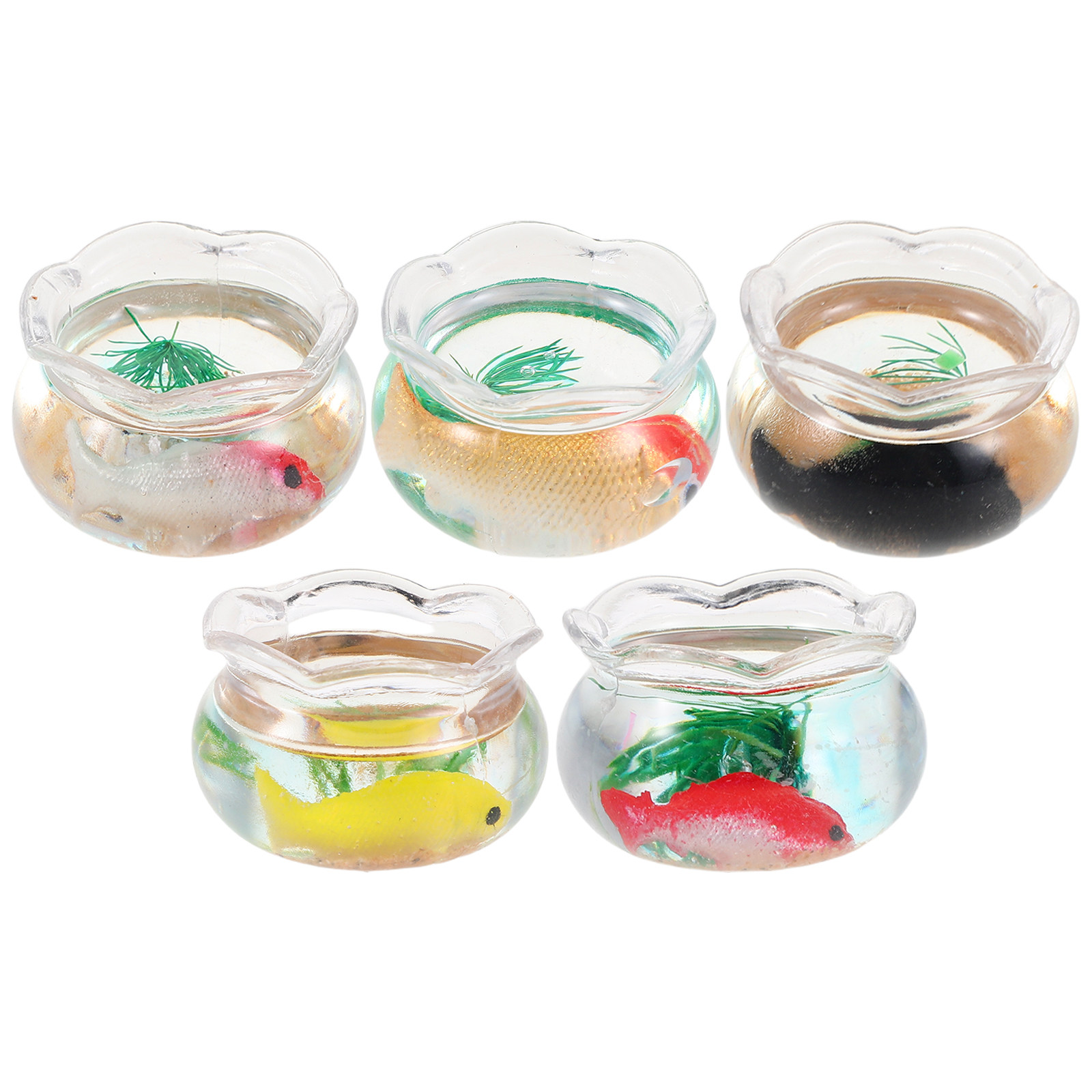 5Pcs Akuarium Miniatur Bentuk  - Fish Toy In Aquarium ulasan dan harga